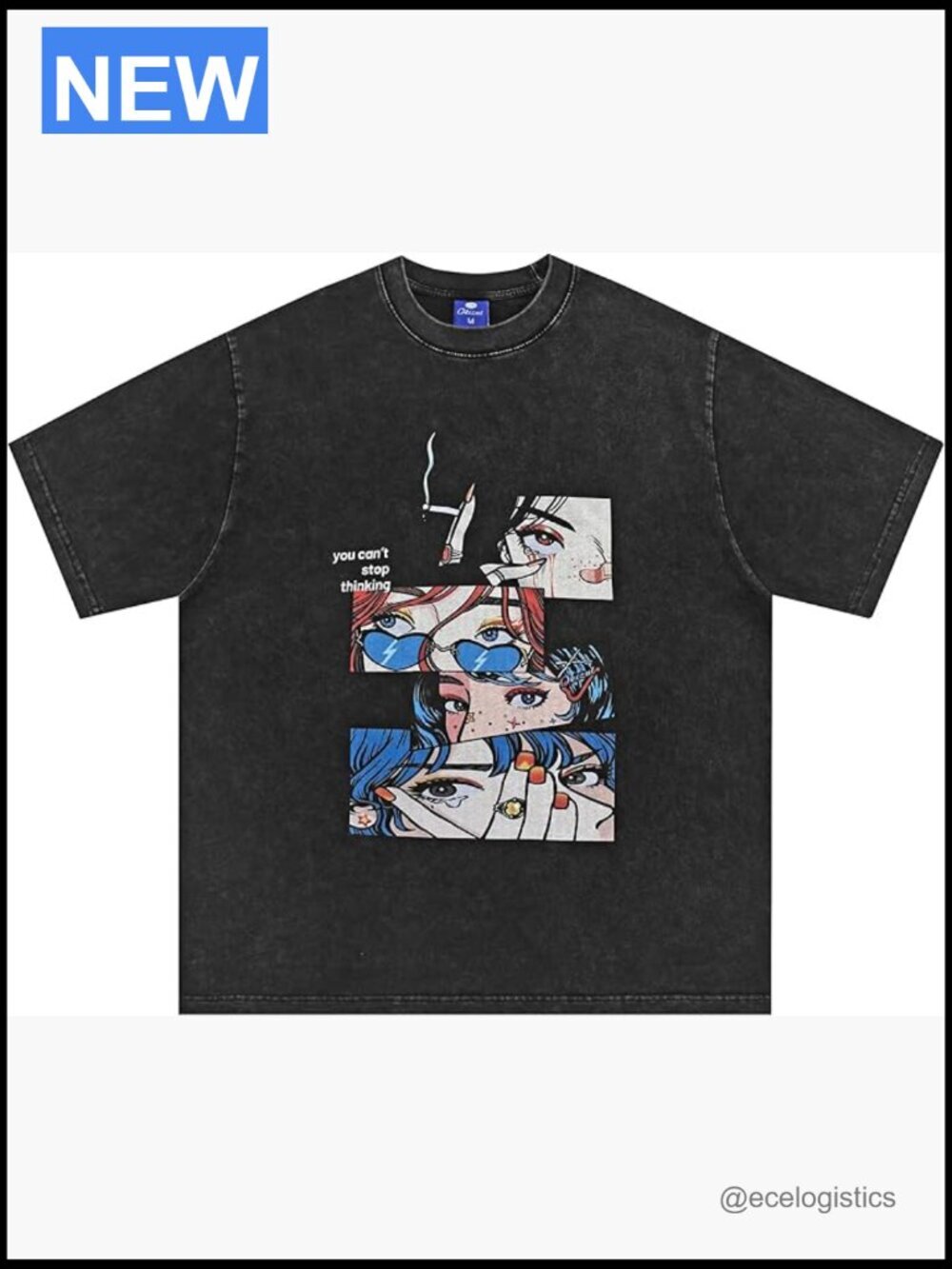 Vintage Graphic Oversized T-Shirt Unisex Cotton Crew Neck Streetwear Tee